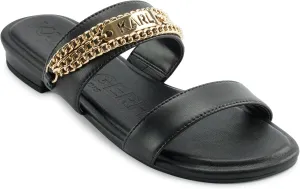 Karl Lagerfeld Paris Women's Cushioned Insole Everyday Canne-Double Band Sandal Heeled