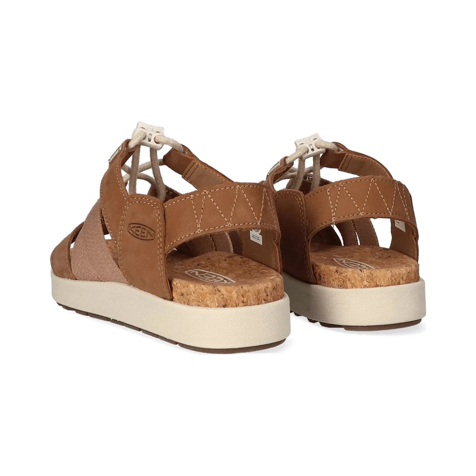 Keen Elle Mixed Strap Leather Textile Women's Slip On Sandals