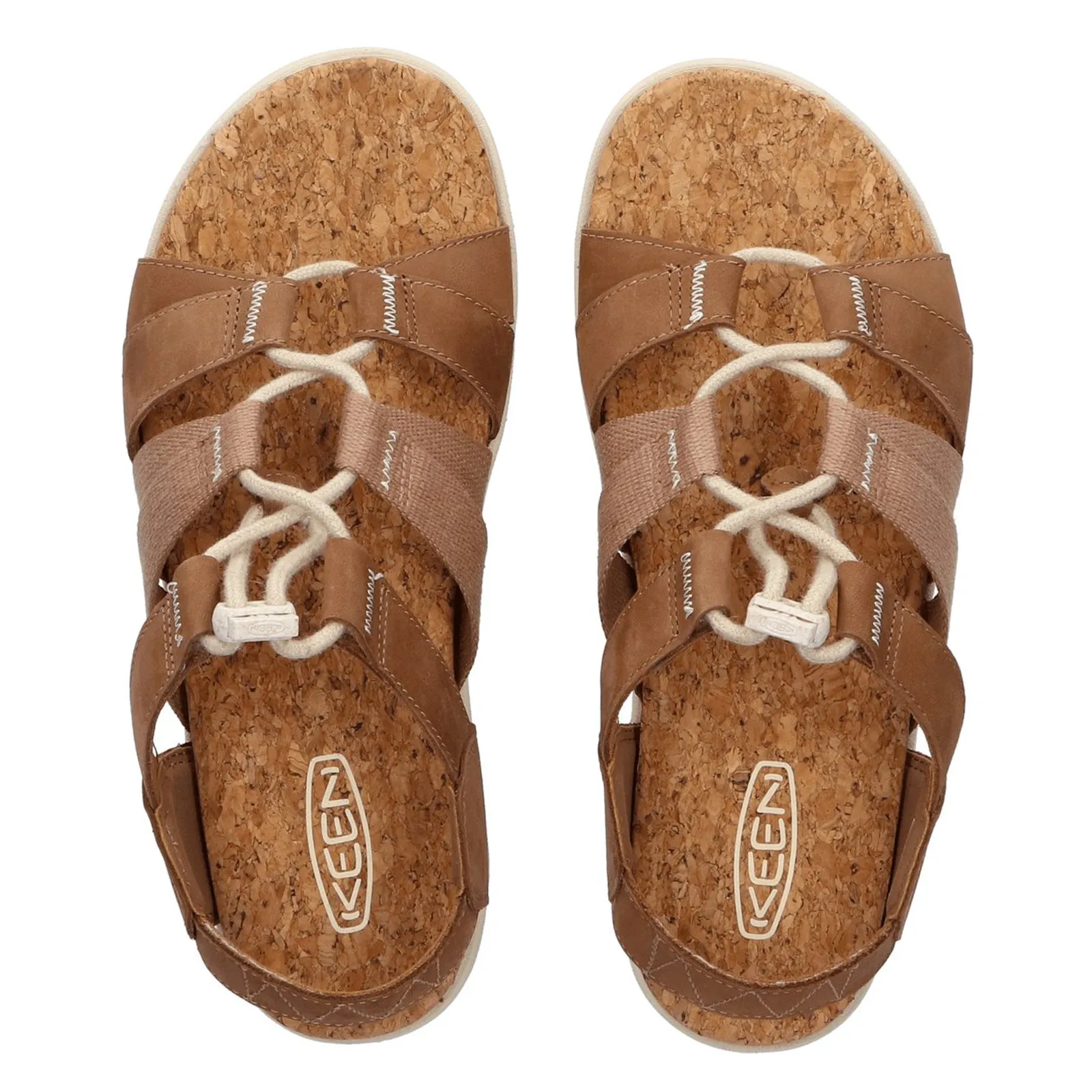 Keen Elle Mixed Strap Leather Textile Women's Slip On Sandals