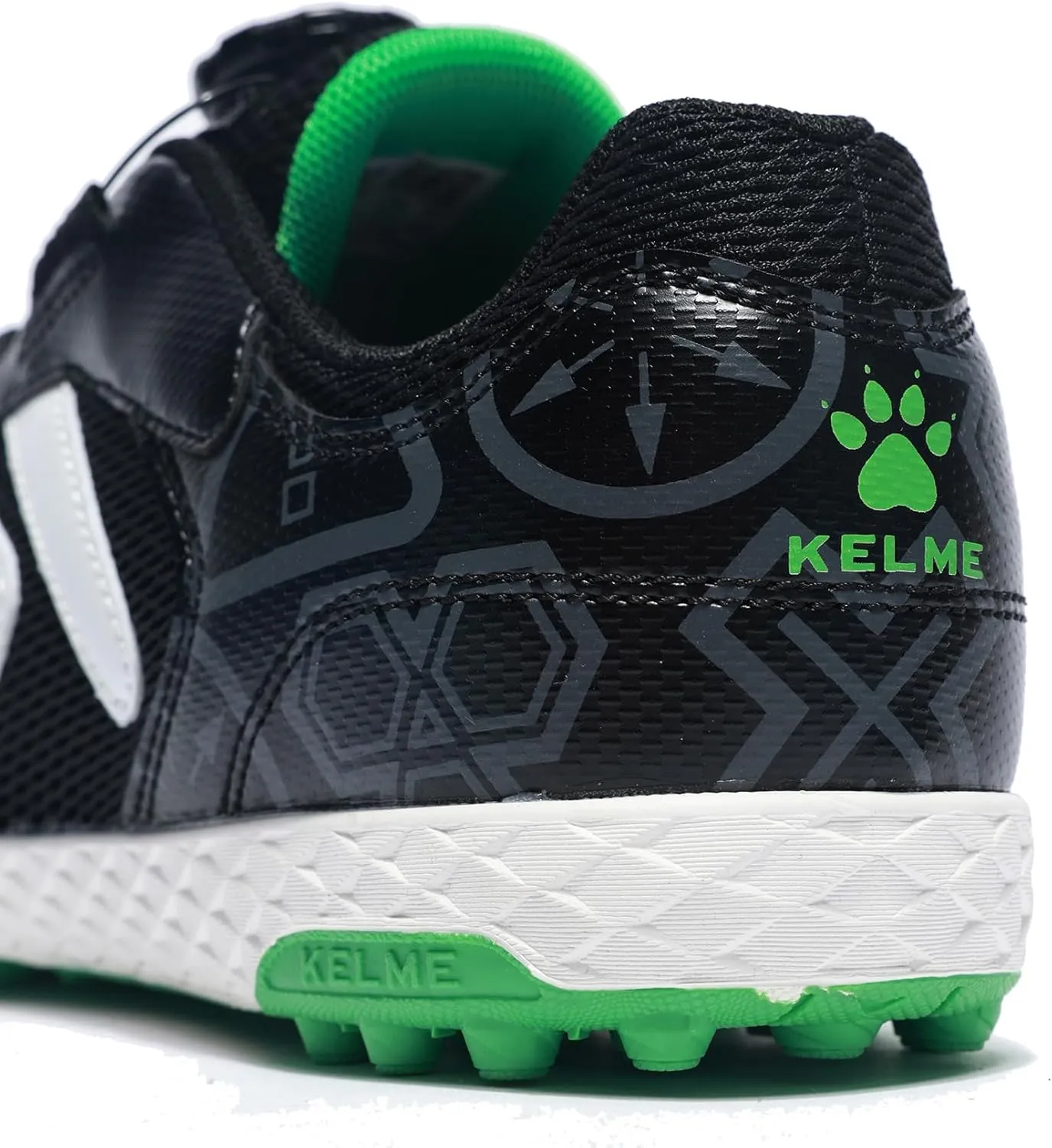 KELME Kids' Indoor Soccer Cleats, Breathable Mesh Turf Futsal Shoes, Turn-Lock, Boys Girls Football Baseball Softball Sneaker for Little/Big Kid