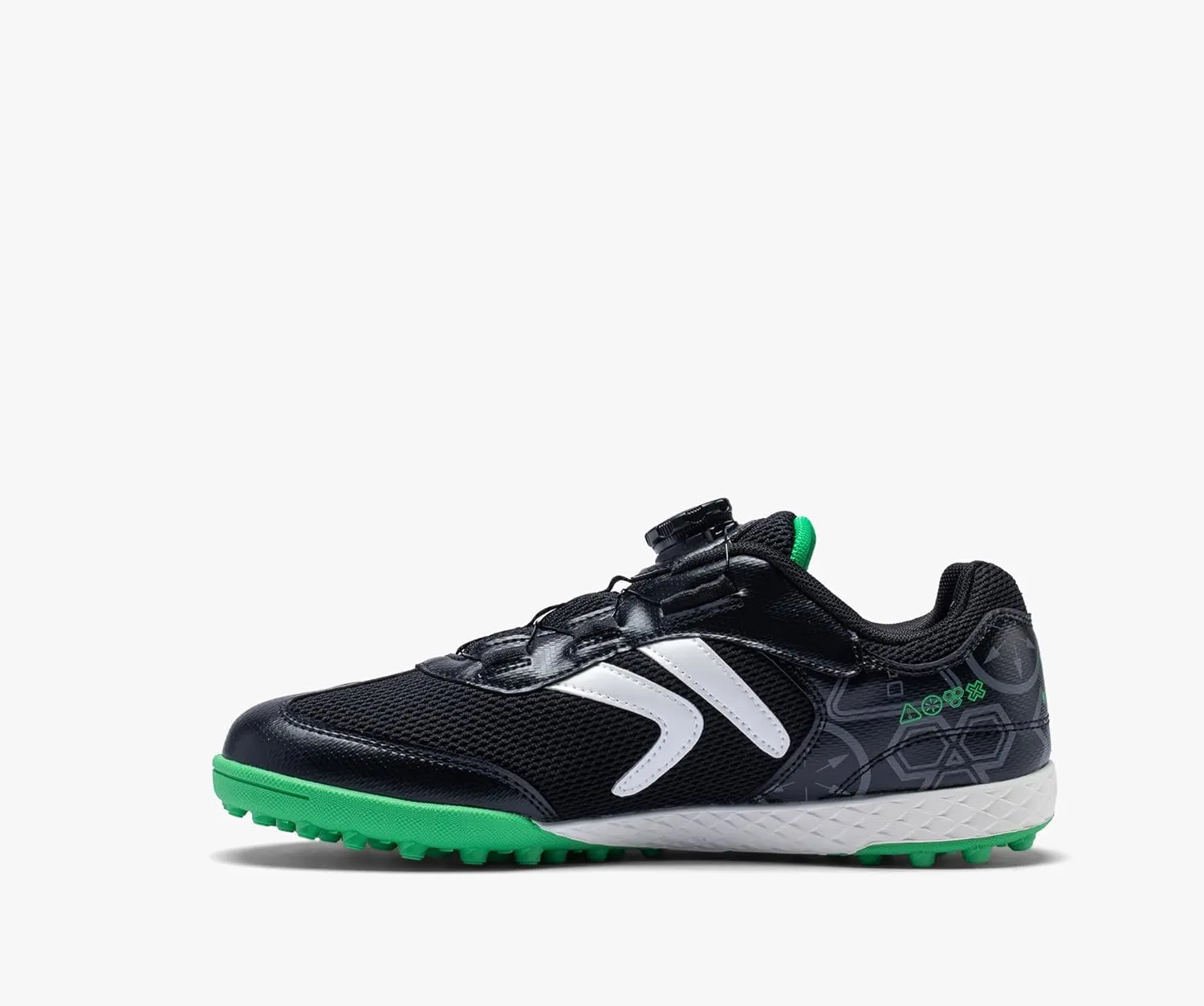 KELME Kids' Indoor Soccer Cleats, Breathable Mesh Turf Futsal Shoes, Turn-Lock, Boys Girls Football Baseball Softball Sneaker for Little/Big Kid