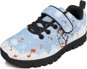 Kids Christmas Shoes Comfortable Breathable Hook and Loops Strap Athletic Running Shoes for Litter Kids Lightweight Non-Slip Outdoor School Sport Sneaker for Big Kids US 11-15