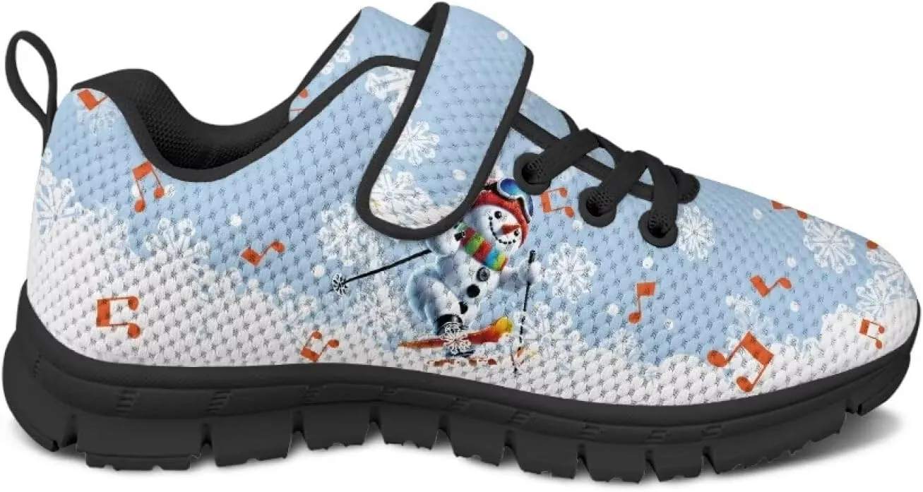 Kids Christmas Shoes Comfortable Breathable Hook and Loops Strap Athletic Running Shoes for Litter Kids Lightweight Non-Slip Outdoor School Sport Sneaker for Big Kids US 11-15