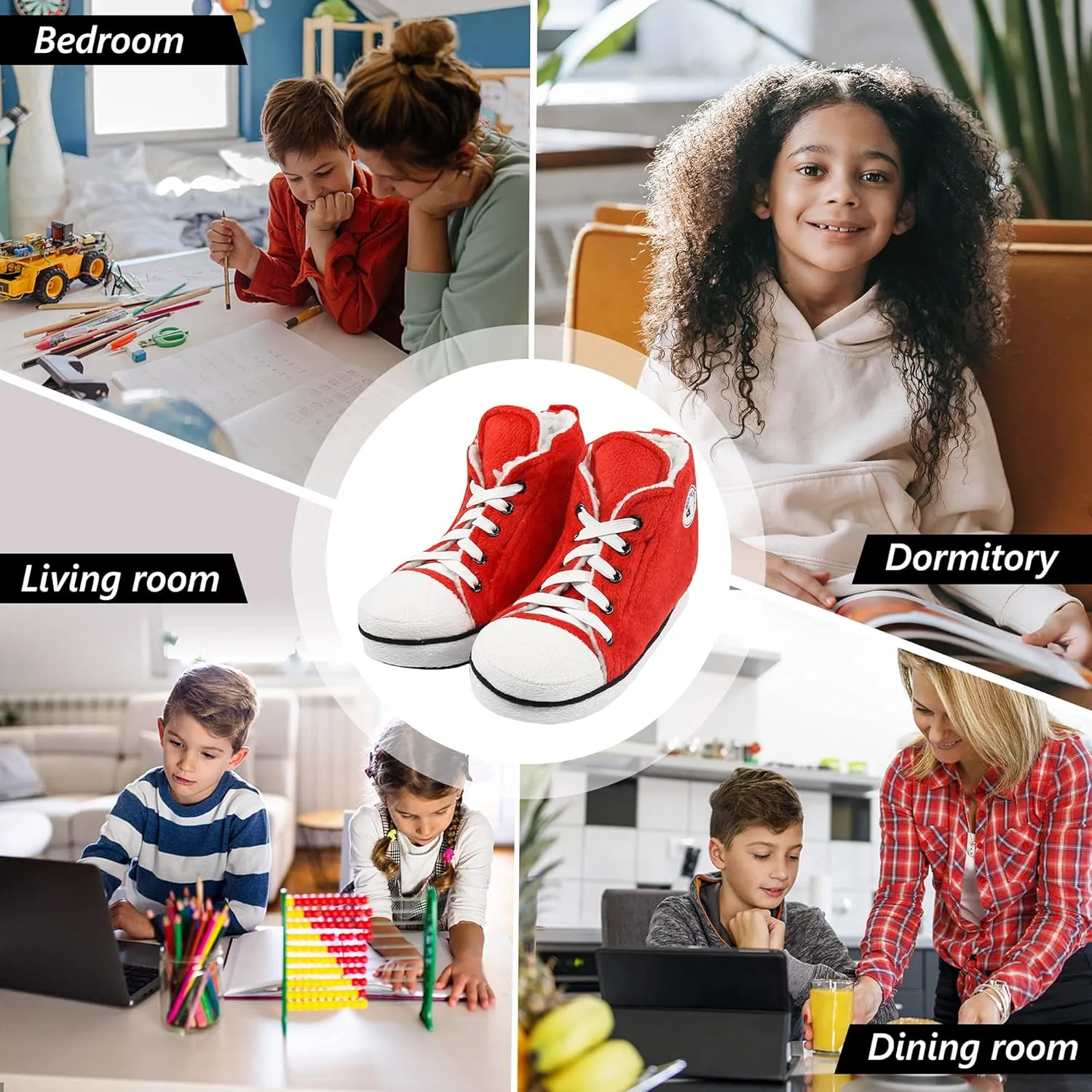 Kids Sneaker Slippers - Soft and Stylish Comfort Cozy House Shoes for Girls and Boys