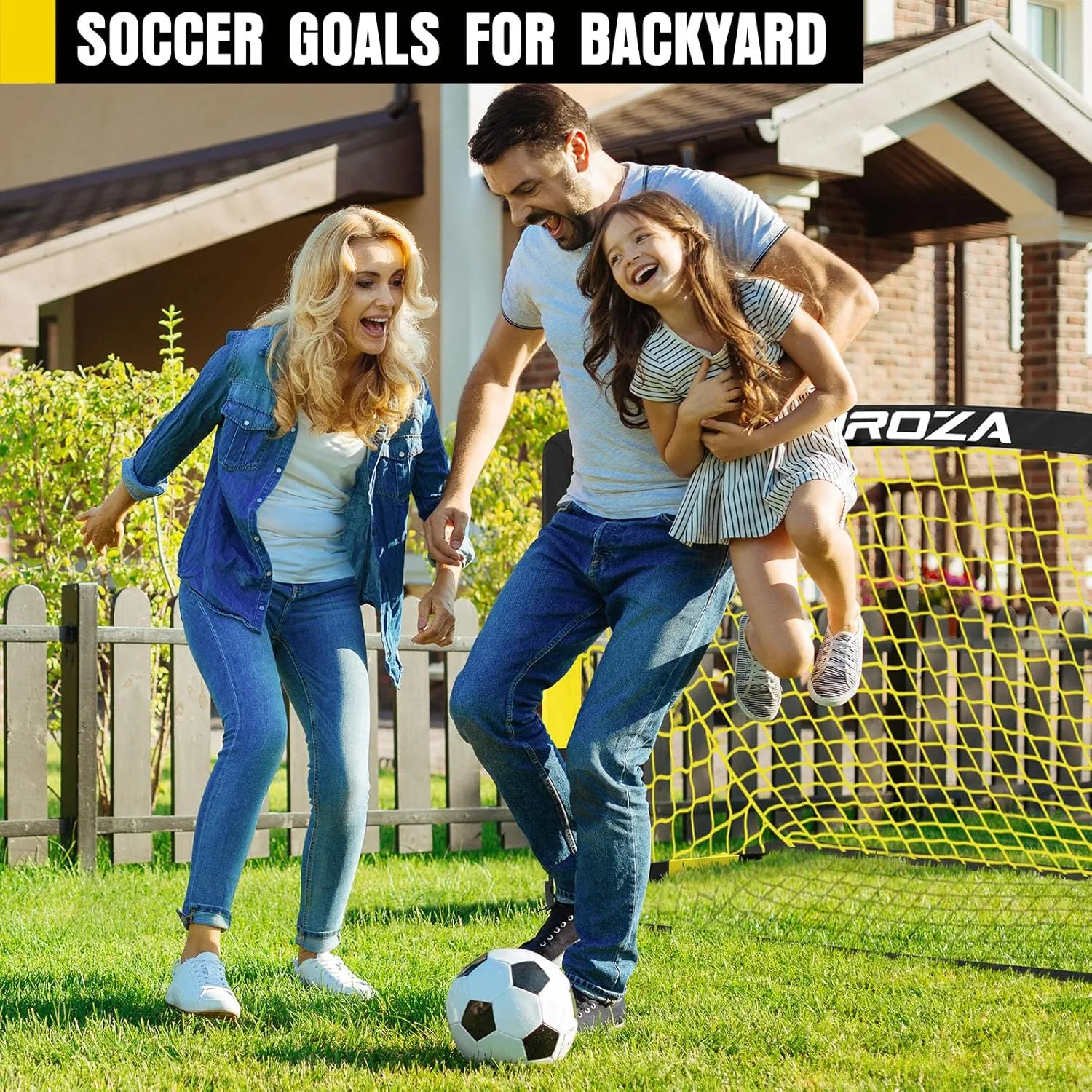 Kids Soccer Goals for Backyard Set, 2 Pack of Portable Pop Up Soccer Nets with Soccer Ball, Cones, Complete Training Equipment for Youth, Toddler Outdoor Sports Games