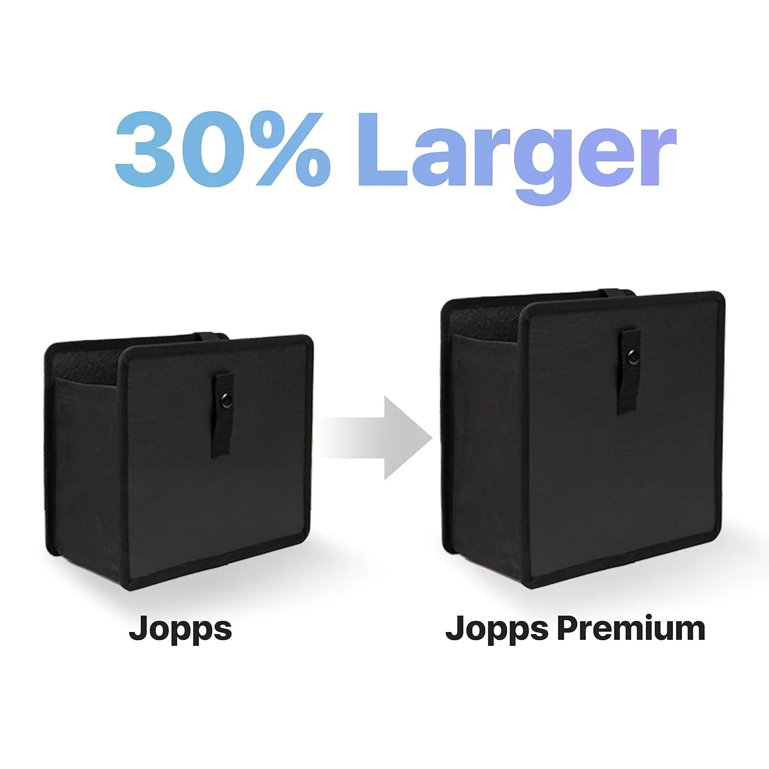 KMMOTORS Jopps Premium Car Trash Can – Foldable Bin with Strap, PU Leather & Oxford, Waterproof, Space-Saving, Simple Modern Design, Mounts on Headrest, Console, Gear Shift (Large, Beige)