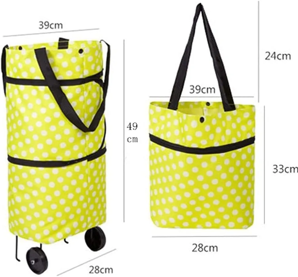 KouRy Shopping Cart Shopping Trolley with 2 Wheel Tugboat Cart Foldable Shopping Utility Cart Tote Bag for Shopping, Groceries, Laundry Grocery Cart Home Essentials (Color : B)