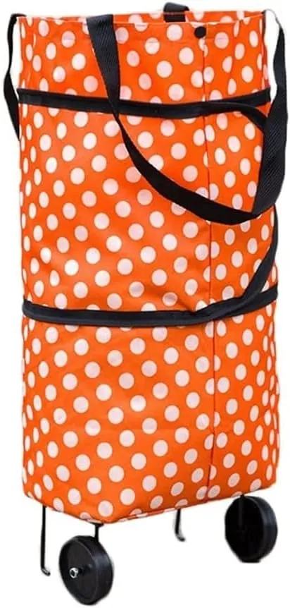 KouRy Shopping Cart Shopping Trolley with 2 Wheel Tugboat Cart Foldable Shopping Utility Cart Tote Bag for Shopping, Groceries, Laundry Grocery Cart Home Essentials (Color : B)