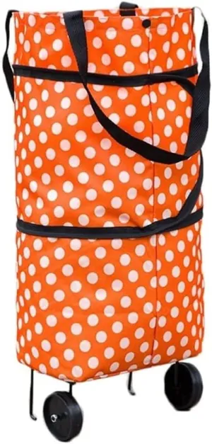 KouRy Shopping Cart Shopping Trolley with 2 Wheel Tugboat Cart Foldable Shopping Utility Cart Tote Bag for Shopping, Groceries, Laundry Grocery Cart Home Essentials (Color : B)