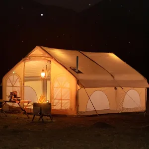 Large Inflatable Camping Tent with Pump, Easy to Set up, Waterproof, Windproof and Rainproof Durable Tent, Available for All Seasons, Family Camping Tent,Suitable Outdoor Picnic