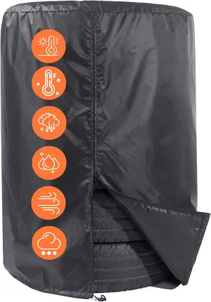 Large Tire Covers for Storage - Spare Tire Storage Bag for Rvs, SUV, Trailers, Campers, Cars and Trucks, Waterproof Dust Protective 420d Outdoor Indoor 4 Tires Within 32 Inch Diameter - Black