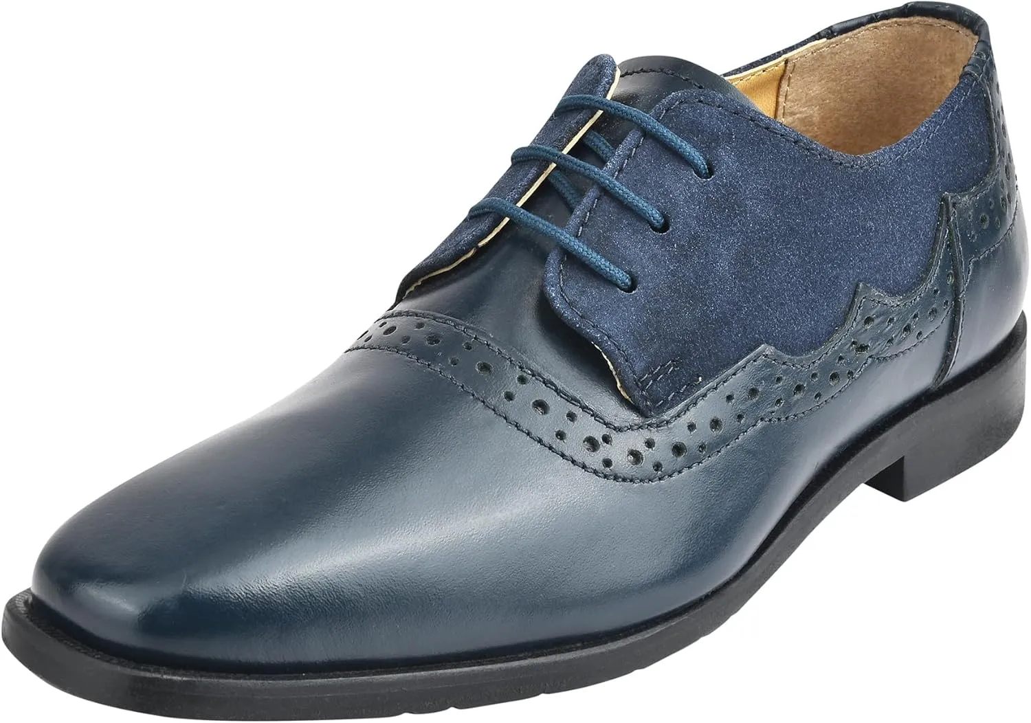 LIBERTYZENO Boys Plain & EEL Print Genuine Leather Kids & Toddlers Lace Up Oxford Dress Shoes for Prom Graduation