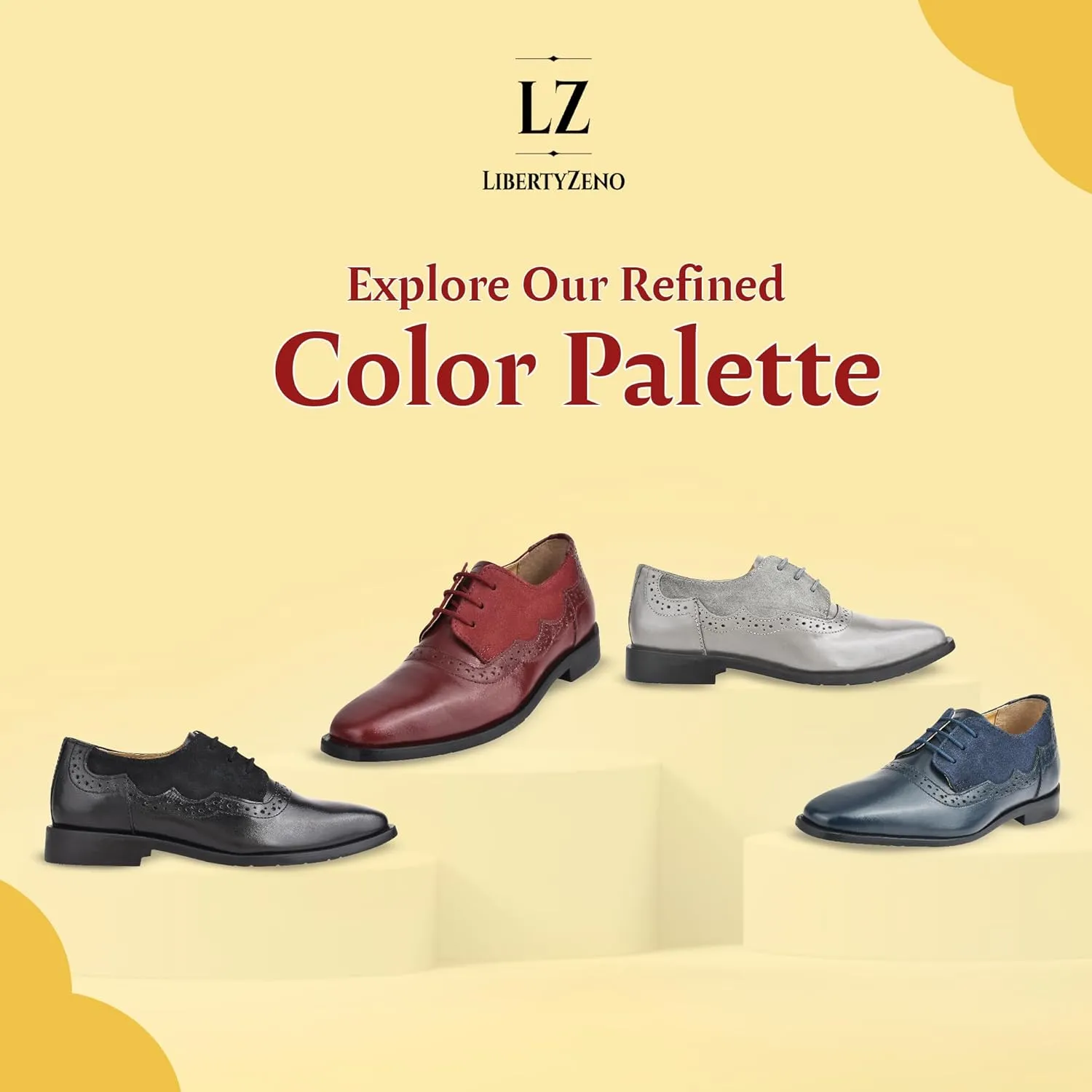 LIBERTYZENO Boys Plain & EEL Print Genuine Leather Kids & Toddlers Lace Up Oxford Dress Shoes for Prom Graduation