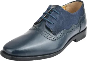 LIBERTYZENO Boys Plain & EEL Print Genuine Leather Kids & Toddlers Lace Up Oxford Dress Shoes for Prom Graduation