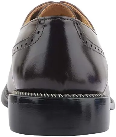 LIBERTYZENO Mens Burnished Toe Genuine Leather Adults Lace Up Oxford Dress Shoes for Prom Graduation