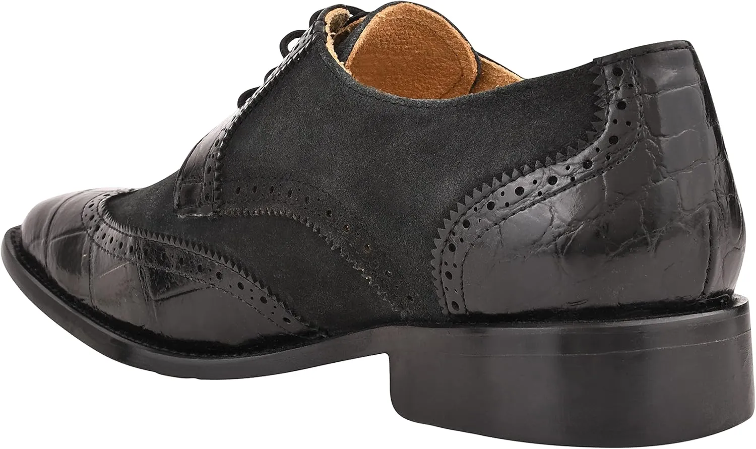 LIBERTYZENO Mens Genuine Leather Adults Wingtip Lace Up Oxford Dress Shoes for Easter Gift