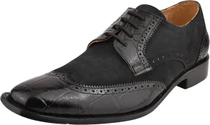 LIBERTYZENO Mens Genuine Leather Adults Wingtip Lace Up Oxford Dress Shoes for Easter Gift