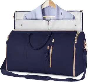 Lucshy Travel Bag, Garment Duffle Bags for Travel, Large Waterproof Crossbody Shoulder Capacity Suit Travel Garment (Blue-A)