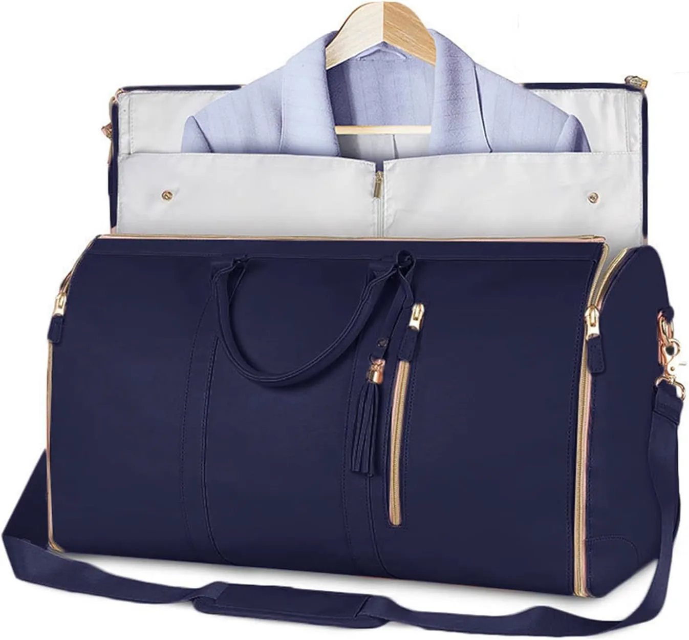 Lucshy Travel Bag, Garment Duffle Bags for Travel, Large Waterproof Crossbody Shoulder Capacity Suit Travel Garment (Blue-A)