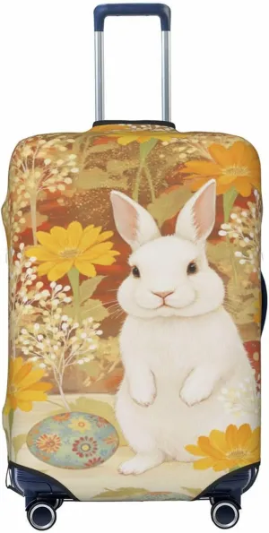 Luggage Cover For Travel Easter Bunny’s Egg Hunt Garden–dustproof Ideal For Travel 20-28 Inch.