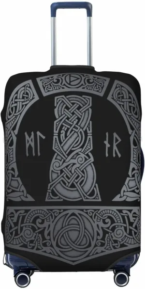 Luggage Cover For Travel Norse Mythology Vikings Thor'S Hammer Rune– High Elasticity Ideal For Travel 20-28 Inch.