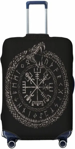 Luggage Cover For Travel Vikings Norse Mythology Pagan Rune–dustproof Business Trips 20-28 Inch.