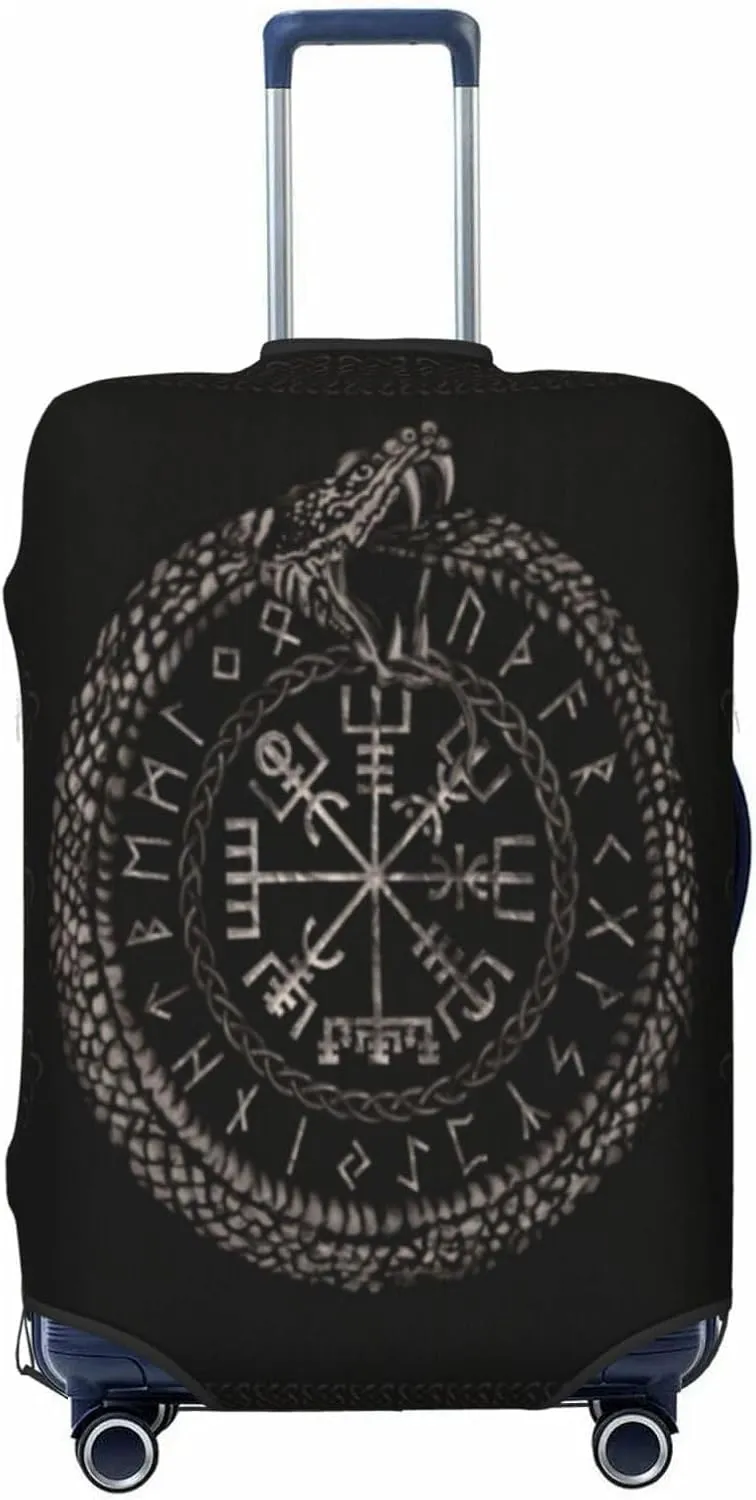 Luggage Cover For Travel Vikings Norse Mythology Pagan Rune–dustproof Business Trips 20-28 Inch.