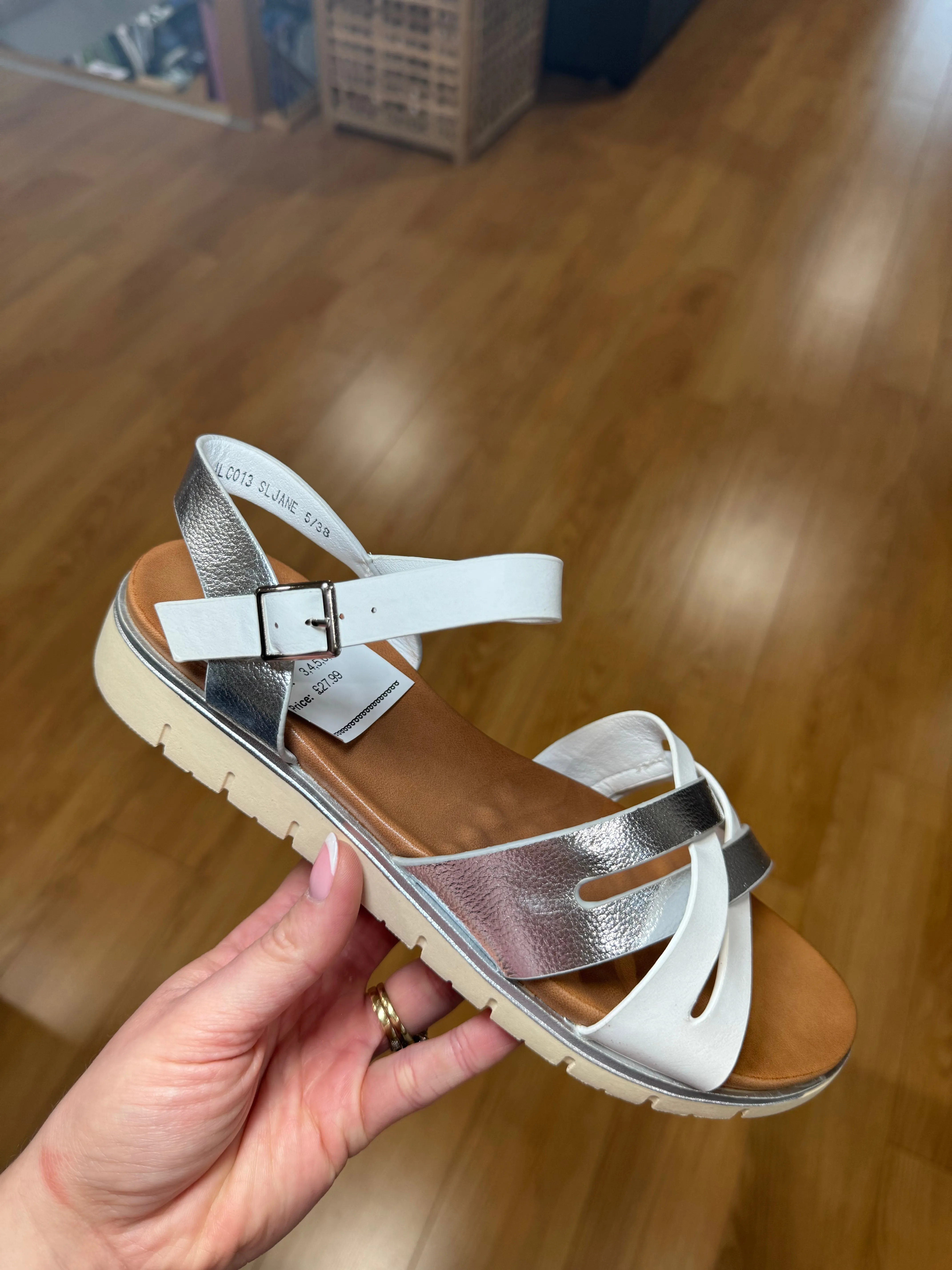Lunar Jane White/Silver Sandal