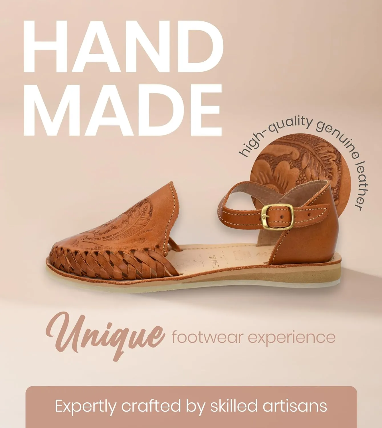 Macarena Collection Womens Shoes Leather Sandals Ankle for Women | Huarache Handmade Mexican Sandals Women | Comfortable & Stylish Womens Sandals 911