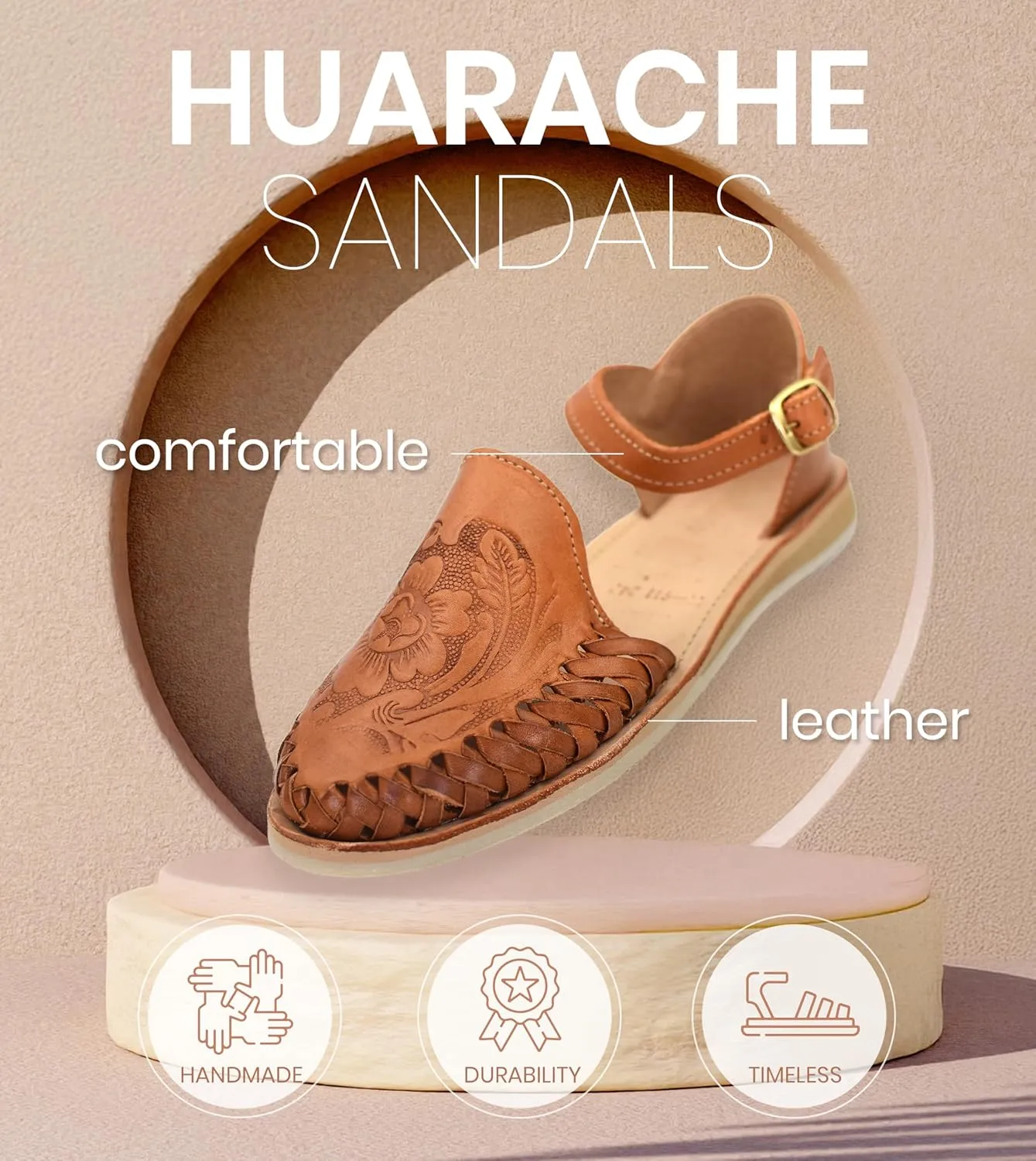 Macarena Collection Womens Shoes Leather Sandals Ankle for Women | Huarache Handmade Mexican Sandals Women | Comfortable & Stylish Womens Sandals 911
