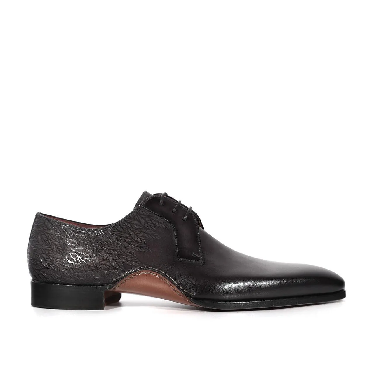 Magnanni 24834 Hayos Men's Shoes Gray Laser Print / Calf-Skin Leather Derby (MAGS1132)