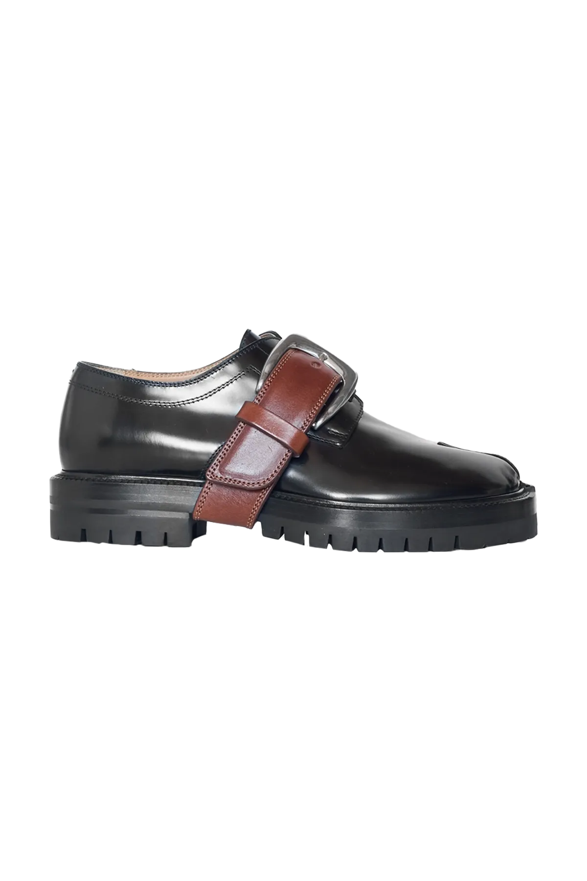 Maison Margiela Tabi County Combat Low-Top Lace Up Derby With Buckle Black