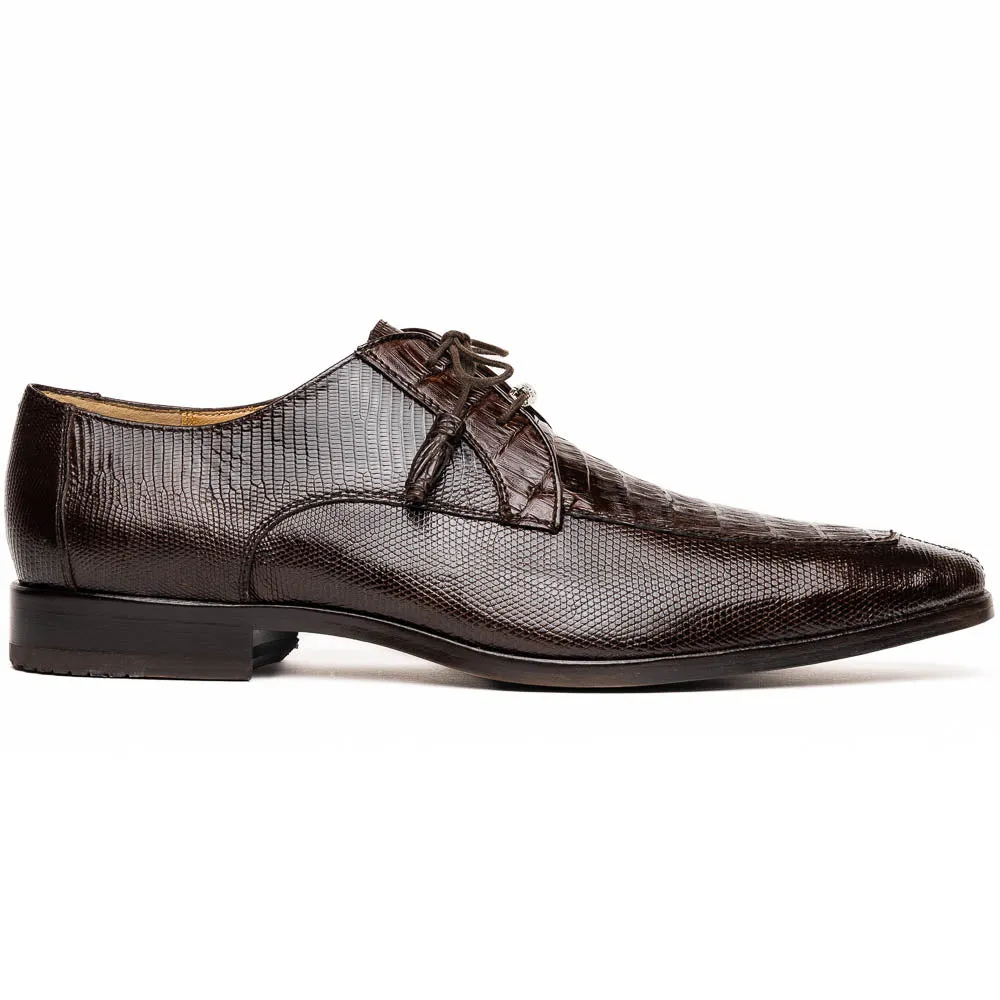 Marco Di Milano Merida in Brown Caiman & Lizard Derby Dress Shoes