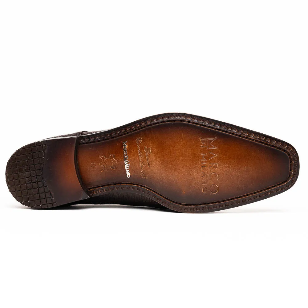 Marco Di Milano Merida in Brown Caiman & Lizard Derby Dress Shoes