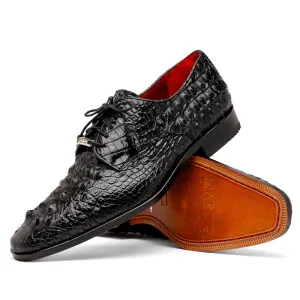 Marco Di Milano Nilo in Black Crocodile Derby Dress Shoes