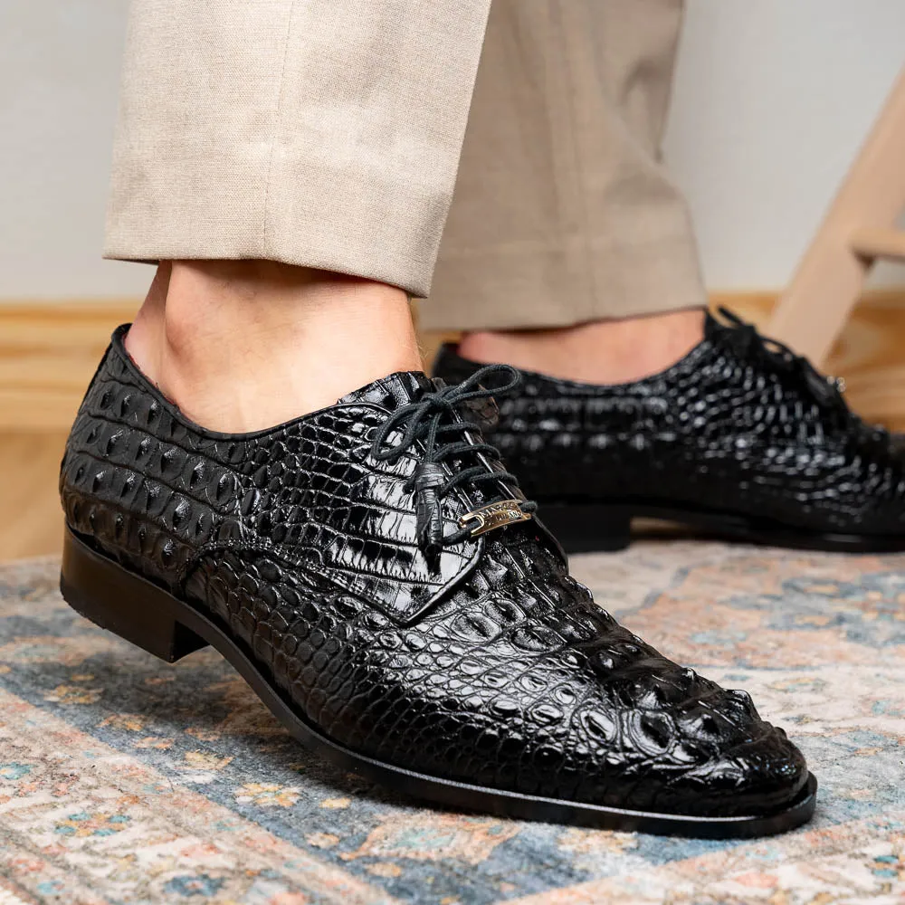 Marco Di Milano Nilo in Black Crocodile Derby Dress Shoes