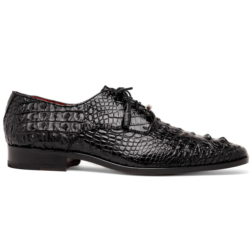 Marco Di Milano Nilo in Black Crocodile Derby Dress Shoes