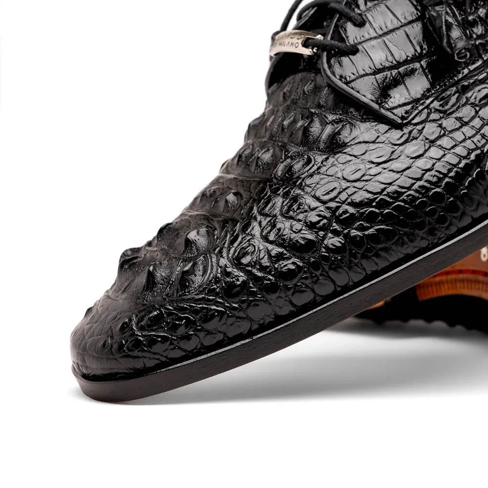 Marco Di Milano Nilo in Black Crocodile Derby Dress Shoes