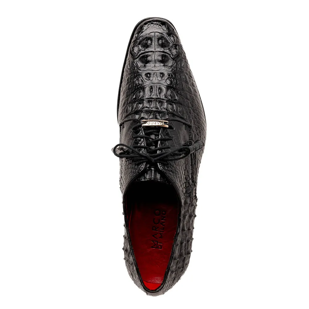 Marco Di Milano Nilo in Black Crocodile Derby Dress Shoes