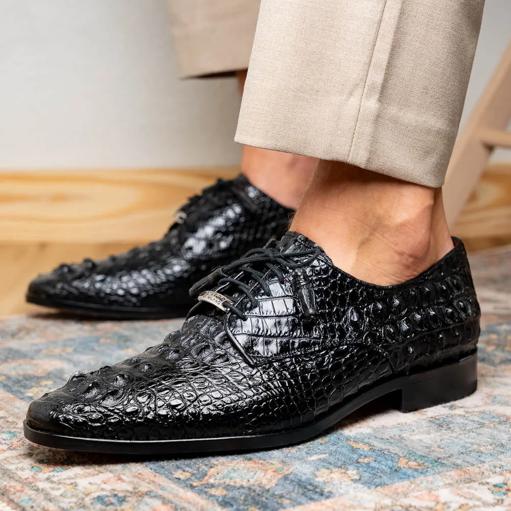 Marco Di Milano Nilo in Black Crocodile Derby Dress Shoes