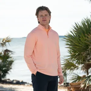 Mariner 1/4 Zip Solid Pullover in Fiesta
