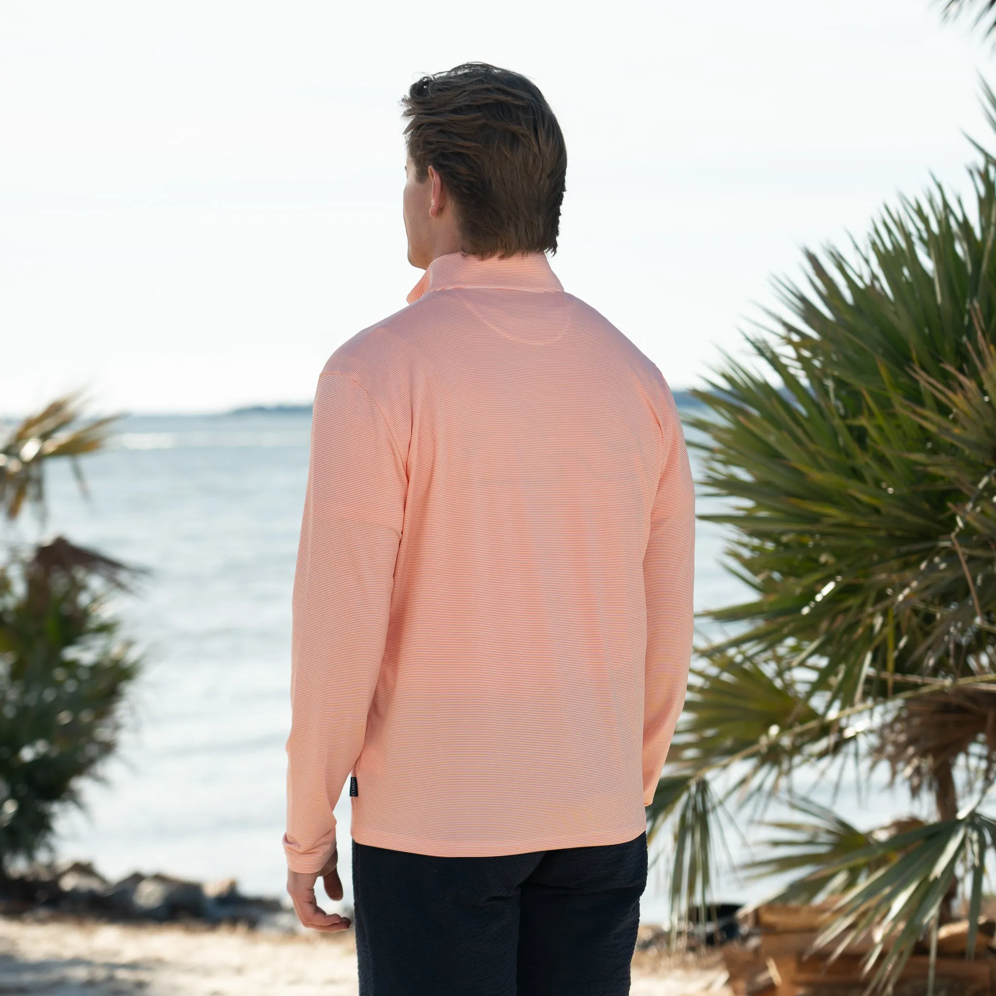 Mariner 1/4 Zip Solid Pullover in Fiesta