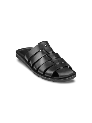 Matteo Backless Fisherman Sandal - Black