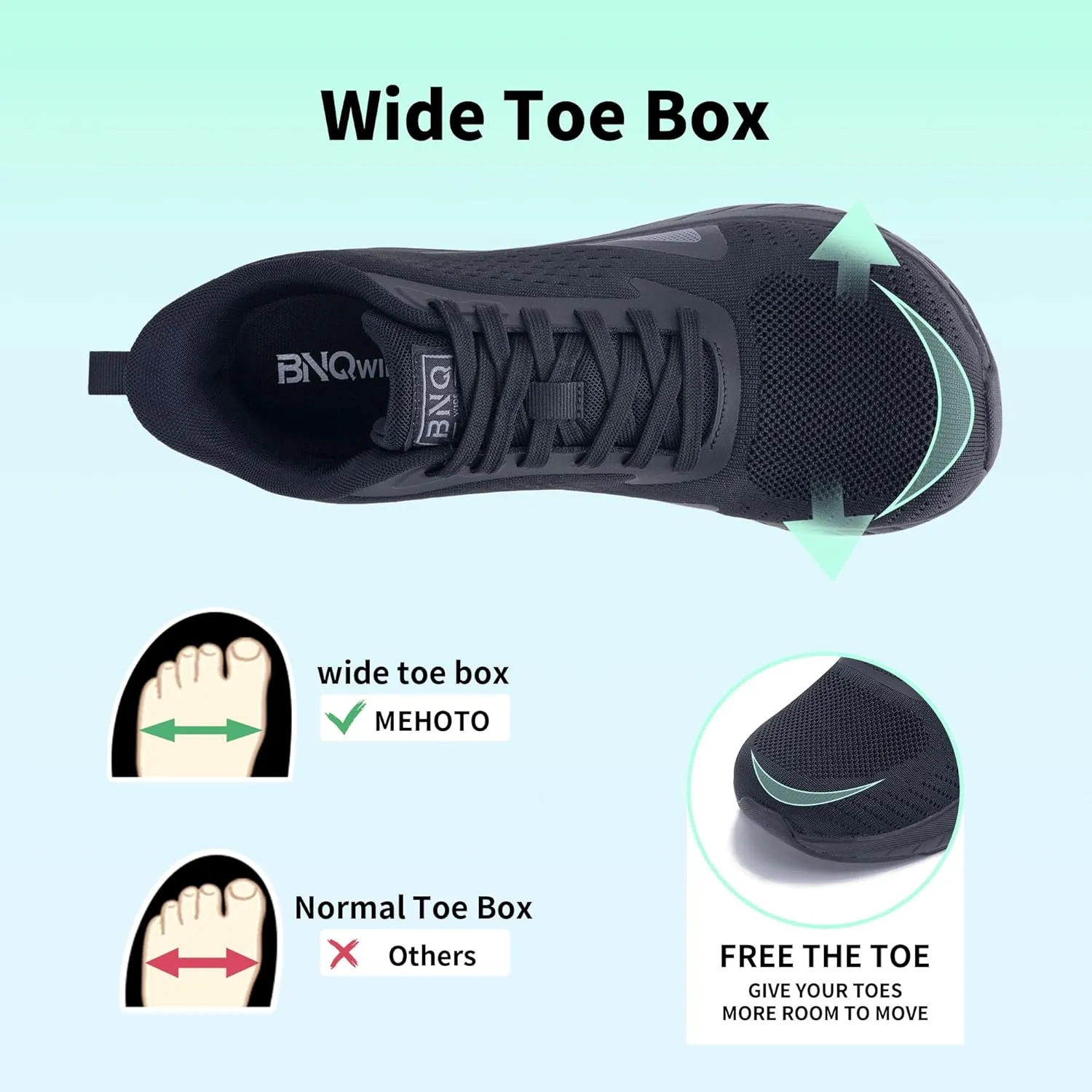 MEHOTO Wide Toe Box Shoes for Men Arch Support Air Running Shoes Tennis Fashion Walking Sneaker Wide Width Orthotic Shoe for Plantar Fasciitis Size 8-13