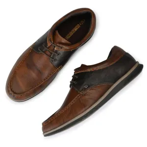 Men Premium Leather Casual Derby Shoes (Danial-55-TanWood)
