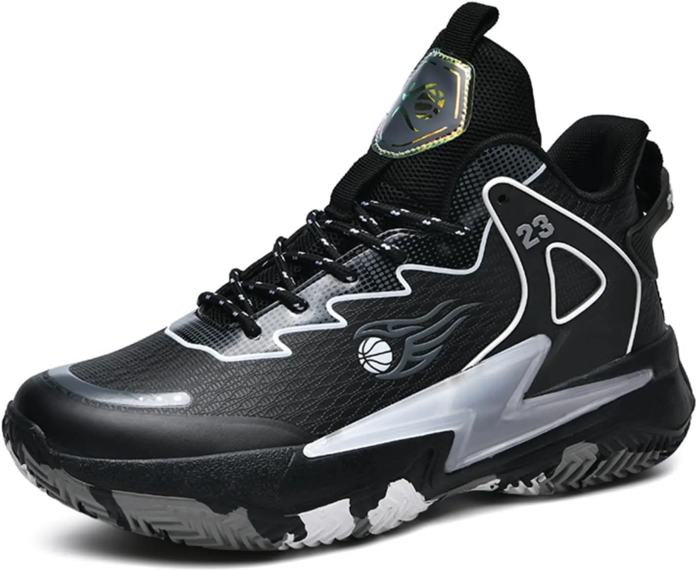 Men's Breathable Mesh Lace Up Basketball Shoes Lightweight Comfortable Running Shoes Gym Sports Tennis Walking Jogging Volleyball Sneakers