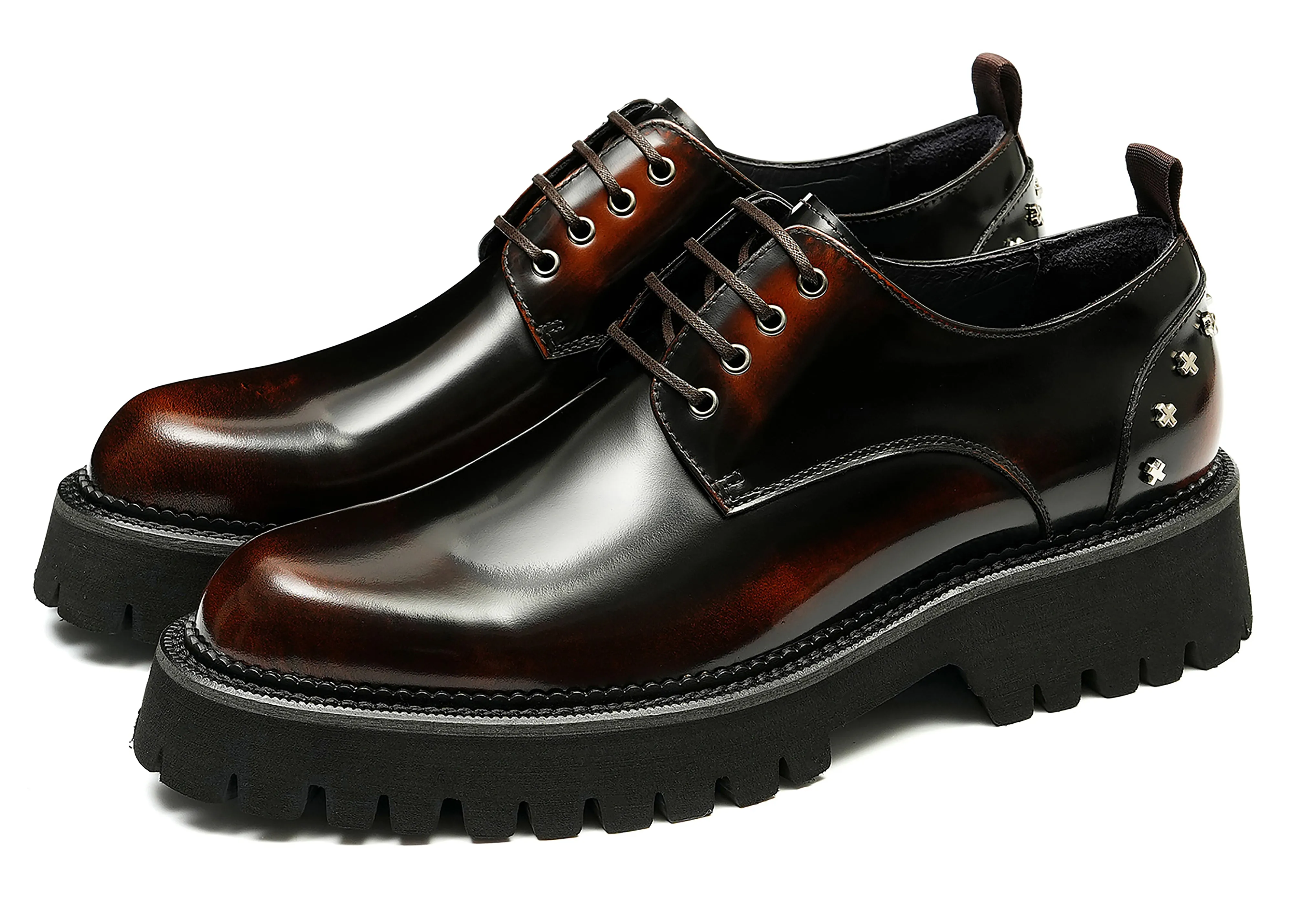 Men's Dress Rivets Thick Sole Derby