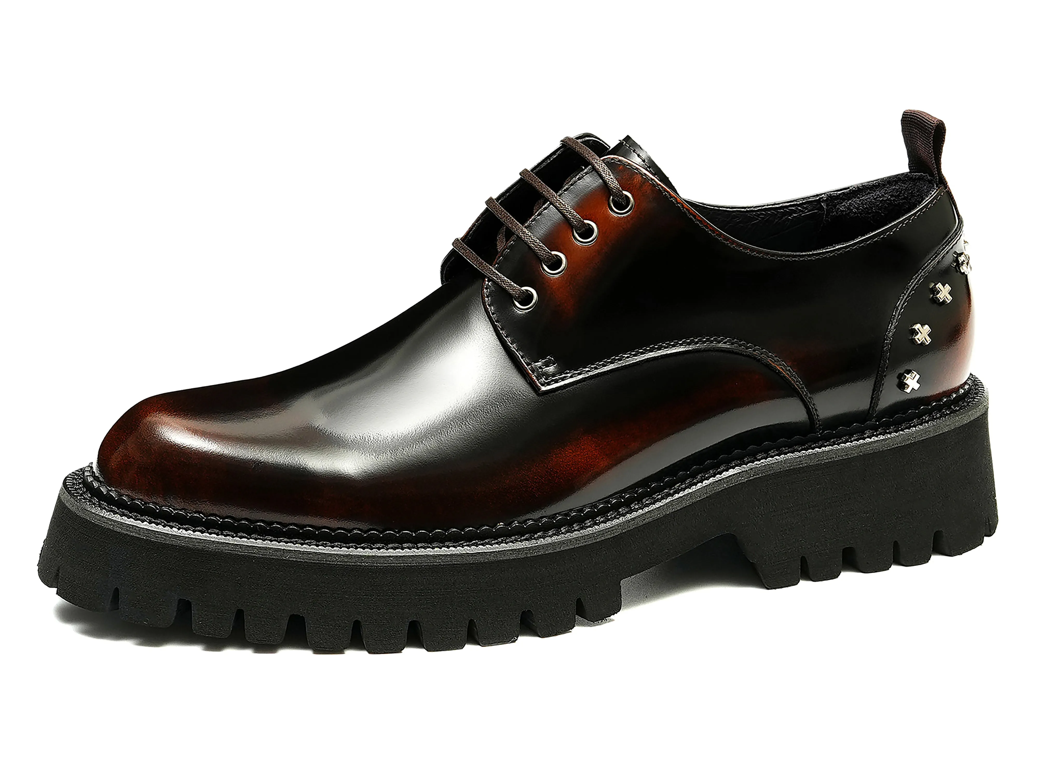 Men's Dress Rivets Thick Sole Derby