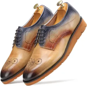 Men's Dress Shoes - Lightweight Handcrafted Full Grain Leather Oxfords, Business Casual Dress Shoes, AirFlexLite Sneakers