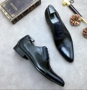 Men's Handcrafted Two-Tone Leather Oxford Shoes